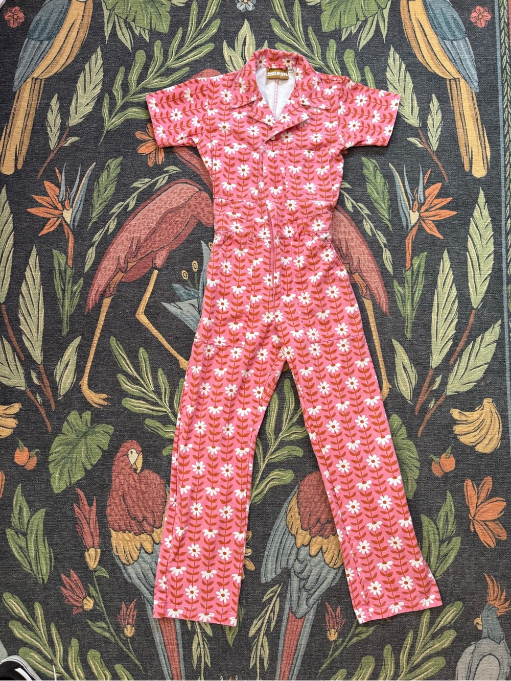 Big Bud Press Pink Floral Short-Sleeve Jumpsuit